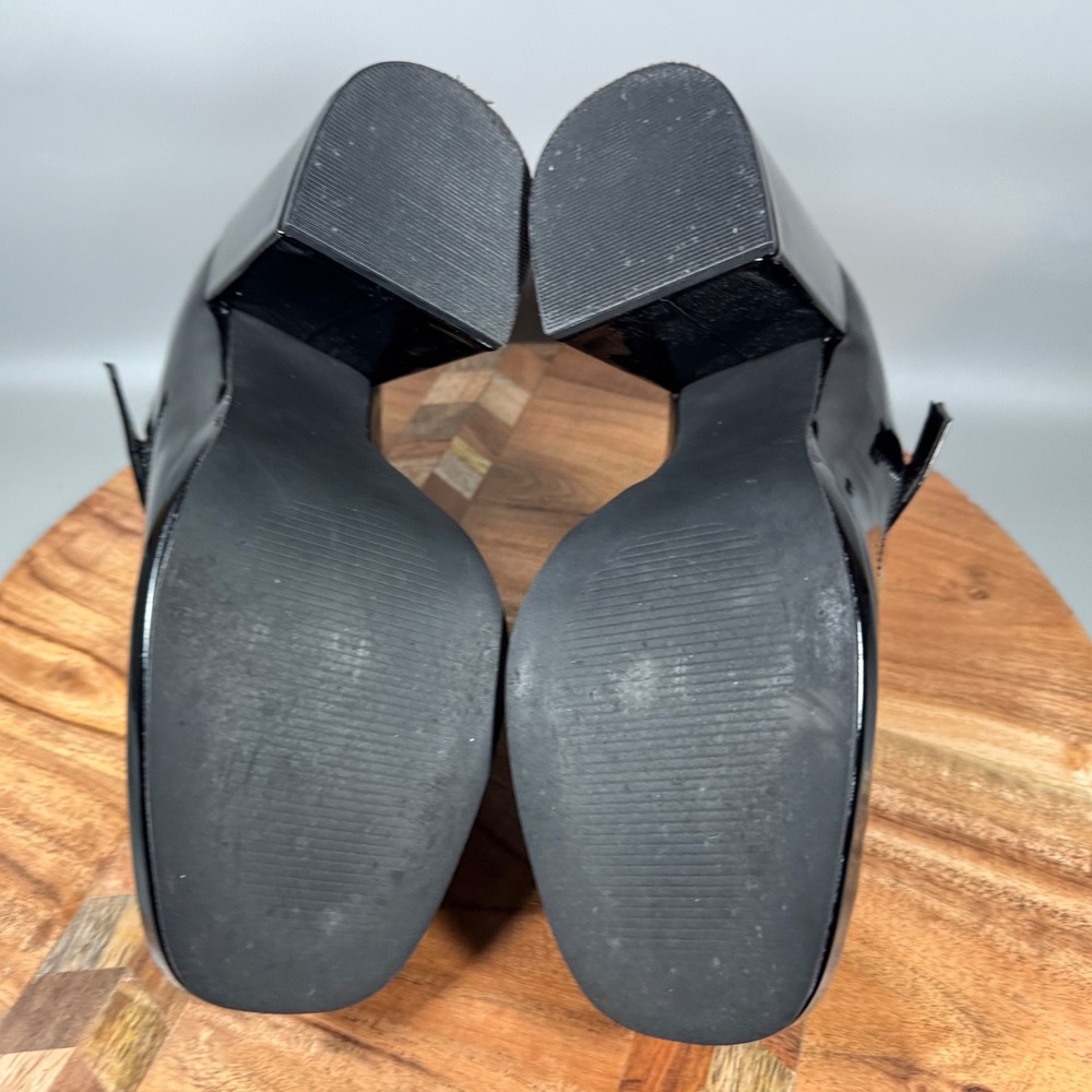 Steve Madden NYLO Platform Mary Jane Heels Black Patent Chunky Block Heel Sz 6 - Picture 6 of 8